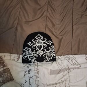 Black and White Patterned Beanie